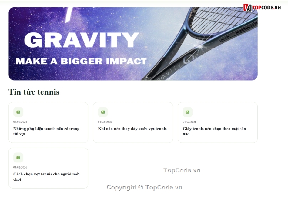 thể thao,Website bán đồ thể thao,tennis